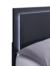 Marceline Wood Twin LED Panel Bed Black | Twin | Black | 222831T