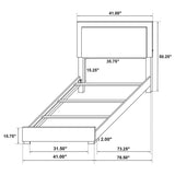 Marceline Wood Twin LED Panel Bed Black | Twin | Black | 222831T