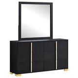 Marceline 6-drawer Dresser with Mirror Black | Black | 222833M