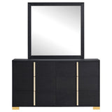 Marceline 6-drawer Dresser with Mirror Black | Black | 222833M