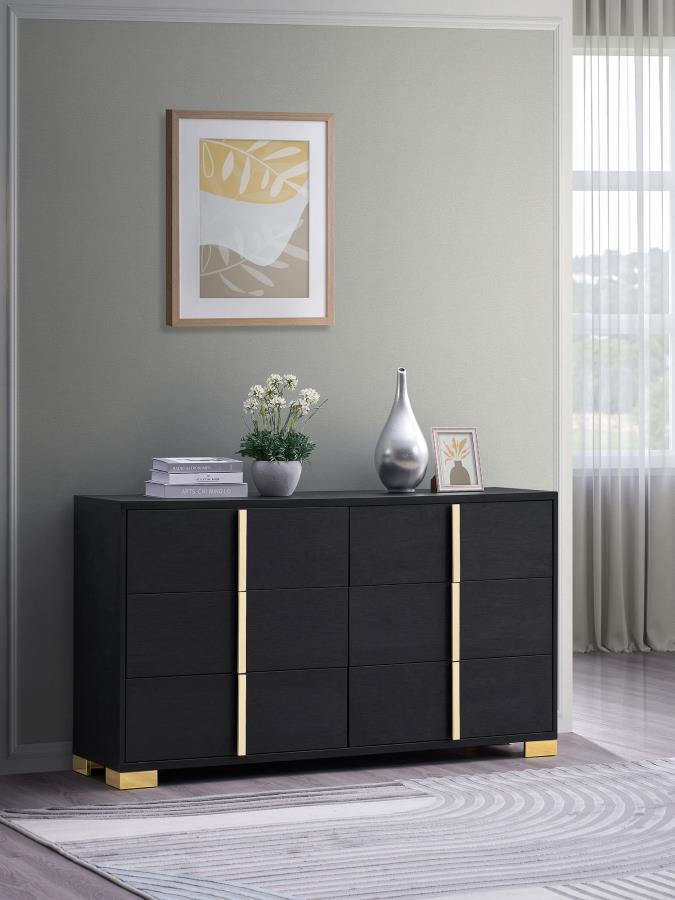 Marceline 6-drawer Dresser Black | King | Black | 222833