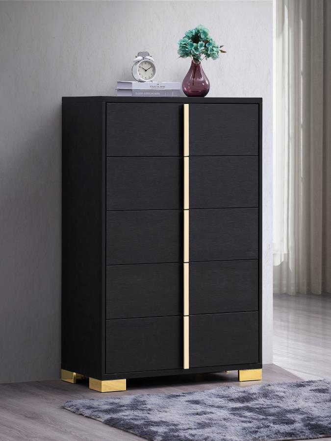 Marceline 5-drawer Bedroom Chest Black | King | Black | 222835