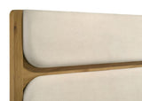 Bennett 78-inch California King Upholstered Panel Bed Cream and Light Oak | Beige | Light Oak | 222901KW