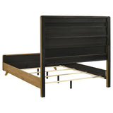 Bennett 63-inch Queen Upholstered Panel Bed Cream and Light Oak | Queen | Beige | Light Oak | 222901Q