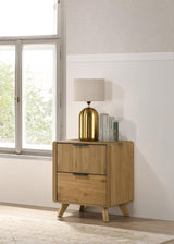 Bennett 2-drawer Bedroom Nightstand Bedside Table Light Oak | Beige | Light Oak | 222902