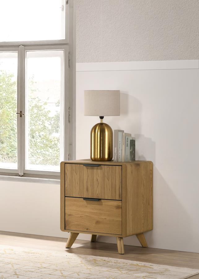 Bennett 2-drawer Bedroom Nightstand Bedside Table Light Oak | Beige | Light Oak | 222902