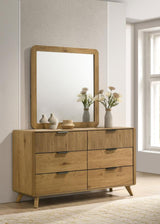 Bennett 6-drawer Bedroom Dresser and Mirror Set Light Oak | Beige | Light Oak | 222903M