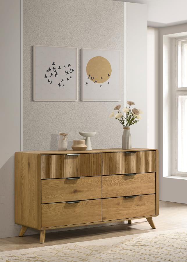 Bennett 6-drawer Bedroom Dresser Cabinet Light Oak | Beige | Light Oak | 222903