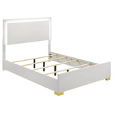 Marceline Wood Full LED Panel Bed White | White | 222931F