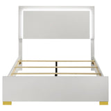 Marceline Wood Full LED Panel Bed White | White | 222931F
