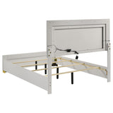 Marceline Wood Full LED Panel Bed White | White | 222931F