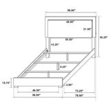 Marceline Wood Full LED Panel Bed White | White | 222931F