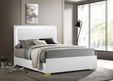 Marceline Wood Eastern King LED Panel Bed White | White | 222931KE
