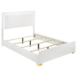 Marceline Wood Eastern King LED Panel Bed White | White | 222931KE