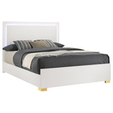 Marceline Wood Eastern King LED Panel Bed White | White | 222931KE