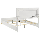 Marceline Wood Queen LED Panel Bed White | White | 222931Q