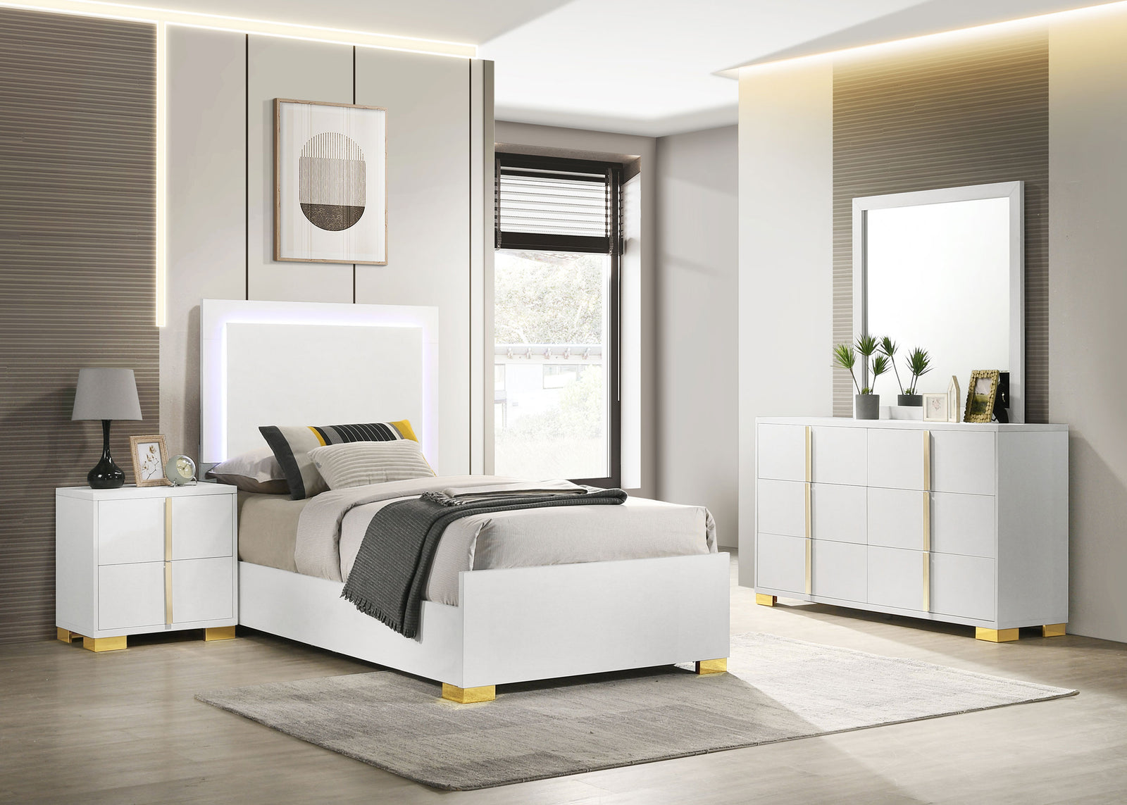 Marceline 4-piece Twin Bedroom Set White | Twin / 4-piece | 222931T-S4
