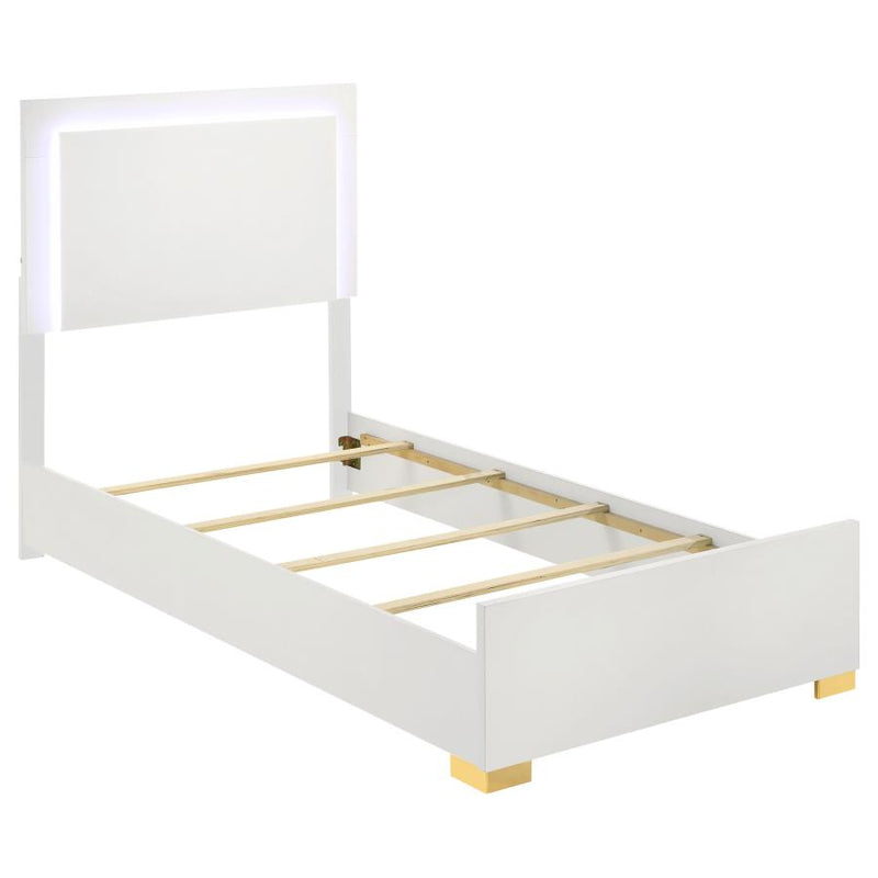 Marceline Wood LED Panel Bed White
