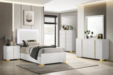 Marceline Wood Twin LED Panel Bed White | Twin | White | 222931T