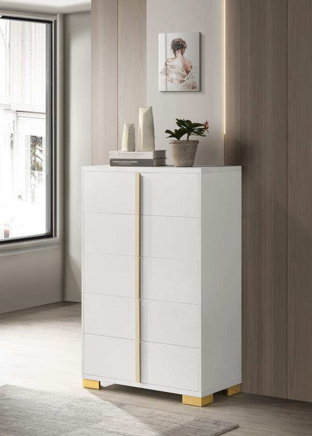Marceline 5-drawer Bedroom Chest White | King | White | 222935
