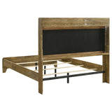 Henderson 57-inch Eastern King Bookcase Panel Bed Medium Oak | Brown | Medium Oak / Light Grey | 222971KE