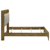 Henderson 57-inch Eastern King Bookcase Panel Bed Medium Oak | Brown | Medium Oak / Light Grey | 222971KE