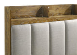 Henderson 57-inch Eastern King Bookcase Panel Bed Medium Oak | Brown | Medium Oak / Light Grey | 222971KE