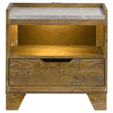 Henderson 1-drawer LED Nightstand Bedside Table Medium Oak | Brown | Medium Oak | 222972