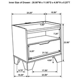Henderson 1-drawer LED Nightstand Bedside Table Medium Oak | Brown | Medium Oak | 222972