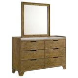 Henderson 6-drawer Bedroom Dresser with Mirror Medium Oak | Brown | Medium Oak | 222973M