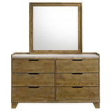 Henderson 6-drawer Bedroom Dresser with Mirror Medium Oak | Brown | Medium Oak | 222973M