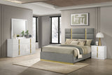 Ines 4-piece Queen Bedroom Set Grey and White High Gloss | Eastern King / 4-piece / 223091GRYKE-S4 | 223091GRYKE-S4