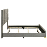 Ines 56-inch Fabric Upholstered Eastern King Panel Bed Grey | Grey | 223091GRYKE