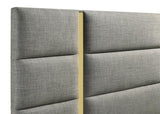 Ines 56-inch Fabric Upholstered Eastern King Panel Bed Grey | Grey | 223091GRYKE