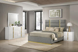 Ines 4-piece Queen Bedroom Set Grey and White High Gloss | Gallery | 223091GRYQ-S4 223091NVYQ-S4 223091GRYKE-S4 223091NVYKE-S4 223091GRYQ-S5 223091NVYQ-S5 223091GRYKE-S5 223091NVYKE-S5