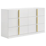 Ines 4-piece Queen Bedroom Set Grey and White High Gloss | Gallery | 223091GRYQ-S4 223091NVYQ-S4 223091GRYKE-S4 223091NVYKE-S4 223091GRYQ-S5 223091NVYQ-S5 223091GRYKE-S5 223091NVYKE-S5