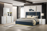 Ines 4-piece Queen Bedroom Set Grey and White High Gloss | Eastern King / 4-piece / 223091NVYKE-S4 | 223091NVYKE-S4