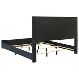 Ines 56-inch Fabric Upholstered Eastern King Panel Bed Navy | Blue | Navy | 223091NVYKE