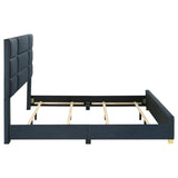 Ines 56-inch Fabric Upholstered Eastern King Panel Bed Navy | Blue | Navy | 223091NVYKE