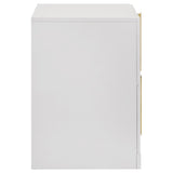 Ines 2-drawer Nightstand Bedside Table White High Gloss | Full | White | White High Gloss | 223092