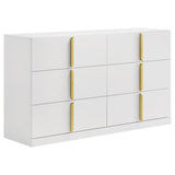 Ines 6-drawer Bedroom Dresser Cabinet White High Gloss | White | White High Gloss | 223093