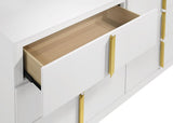 Ines 6-drawer Bedroom Dresser Cabinet White High Gloss | White | White High Gloss | 223093