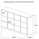 Ines 6-drawer Bedroom Dresser Cabinet White High Gloss | White | White High Gloss | 223093