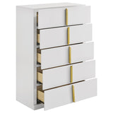 Ines 5-drawer Bedroom Chest of Drawers White High Gloss | White | White High Gloss | 223095