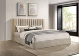 Arielle Eastern King Bookcase Panel Storage Bed Light Oak | Brown | Light Tan | 223111KE
