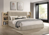 Arielle Eastern King Bookcase Panel Storage Bed Light Oak | Beige | Light Tan | 223111KE