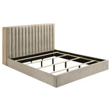 Arielle Eastern King Bookcase Panel Storage Bed Light Oak | Beige | Light Tan | 223111KE