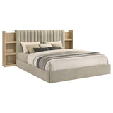 Arielle Eastern King Bookcase Panel Storage Bed Light Oak | Beige | Light Tan | 223111KE