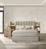 Arielle Eastern King Bookcase Panel Storage Bed Light Oak | Beige | Light Tan | 223111KE
