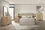 Arielle Eastern King Bookcase Panel Storage Bed Light Oak | Beige | Light Tan | 223111KE